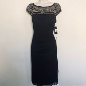 Gorgeous  New Black and Gold Cocktail Dress